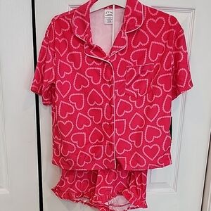 art class Pink Heart Pajama Set
